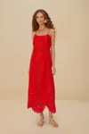 Farm Rio Active Red Flowers Richelieu Lenzing Ecovero Euroflax Maxi Dress