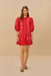 FARM RIO ACTIVE RED OLIVIA ORGANIC COTTON MINI DRESS