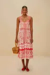 Farm Rio Active Red River Ride Lenzing Ecovero Euroflax Midi Dress