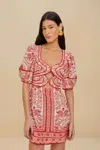 Farm Rio Active Red River Ride Lenzing Ecovero Euroflax Mini Dress
