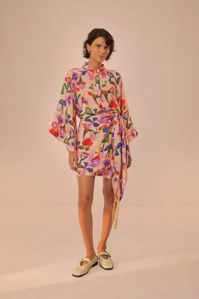 Farm Rio Sand Fairies Mini Dress In Fairies Sand