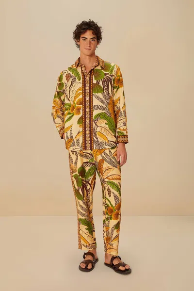 Farm Rio Active Sand Foliage Sketch Lenzing Ecovero Euroflax Pants