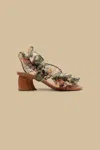 Farm Rio Active Sand Foliage Sketch Monstera Heeled Sandal
