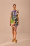 Farm Rio Active Sand Macaw Jungle Organic Cotton T-shirt Dress In Macaw Jungle Sand