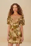 Farm Rio Active Sand Shell Mix Lenzing Ecovero Viscose Mini Dress