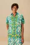 Farm Rio Active Sand Tropical Tapestry Lenzing Ecovero Euroflax Shirt
