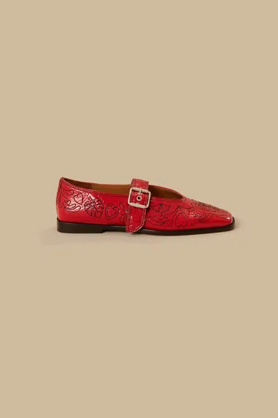 Farm Rio Scarlet Embroidered Ballerina
