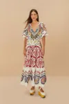 Farm Rio Active Tropical Camafeu Boho Glam Lenzing Ecovero Euroflax Maxi Dress In Tropical Boho Mix