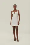 Farm Rio Active White 3d Flower Bodice Mini Dress In White