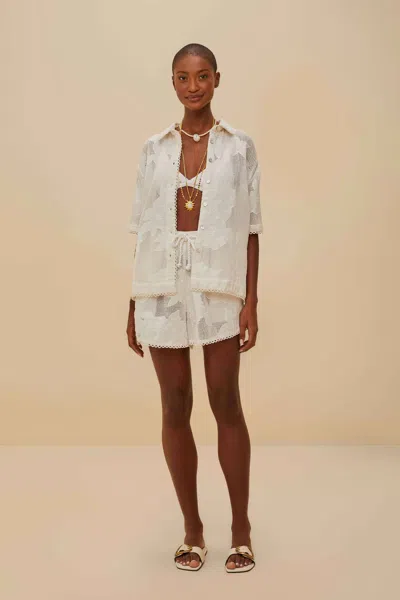Farm Rio White Flower Shorts