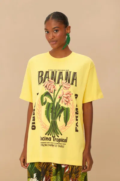 Farm Rio Active Yellow Banana Cocina Relaxed T-shirt