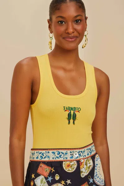 Farm Rio Active Yellow Farmrio Toucan Organic Cotton Tank Top