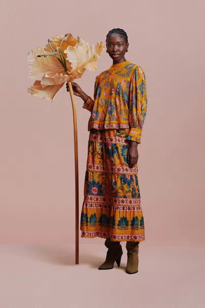 Farm Rio Active Yellow Mica Maxi Skirt