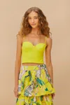 Farm Rio Active Yellow Sleeveless Shell Crop Top