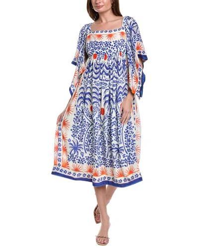 black 3/4 sleeve midi dress Flowing Midi Dress with 3/4 Sleeves and Dramatic Drape Spring/Summer '26 Blue Sparkle / XX-Large