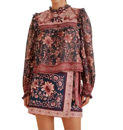 Indigo Charm Long Sleeve Blouse
