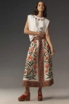 Farm Rio Pleated Floral-print Cotton-poplin Midi Skirt In Multicolor