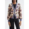 Farm Rio Ainika Floral Cardigan In Ainika Maxi Floral Cream