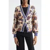 Farm Rio Ainika Floral Cardigan In Ainika Maxi Floral Cream