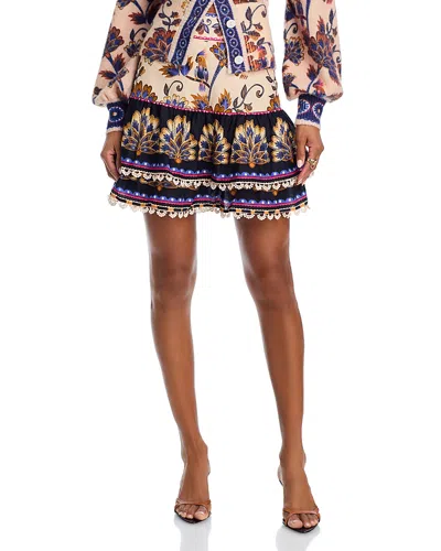 Farm Rio Ainika Floral Double Tiered Mini Skirt In Multi