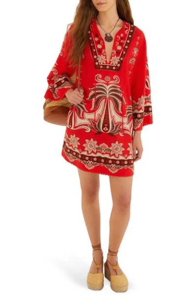 Farm Rio Ainika Garden Front Ties Minidress In Multi