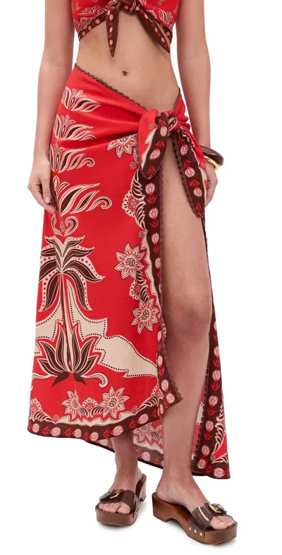 Farm Rio Ainika Garden Red Skirt Ainika Garden Red
