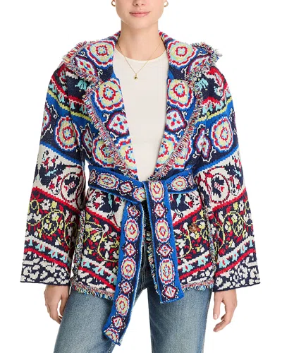 Farm Rio Ainika Knit Cardigan Jumper In Anika Tiles