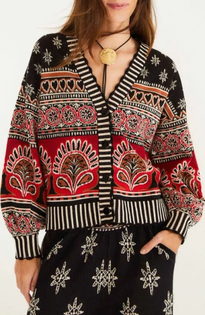 Farm Rio Ainika Love Coconut Cardigan In Multi
