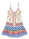 Farm Rio Picnic Peppers Ainika Mini Dress Picnic Peppers Ainika Off White