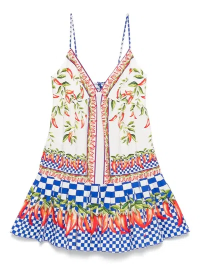 Farm Rio Picnic Peppers Ainika Mini Dress Picnic Peppers Ainika Off White