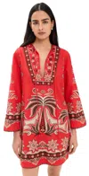 Farm Rio Ainika Mini Dress Ainika Garden Red In Ainika Garden Red