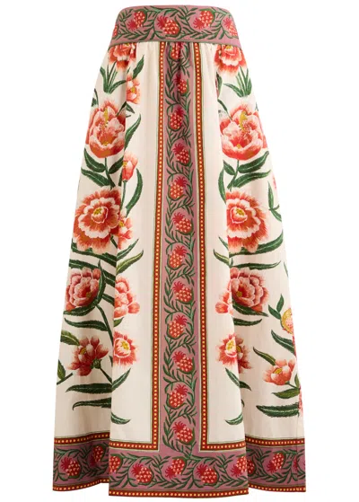 FARM RIO FARM RIO AINIKA PRINTED COTTON MIDI SKIRT