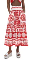 Farm Rio Ainika Shell Red Skirt Ainika Shell Red In Ainika Shell Red