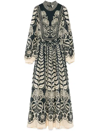 Farm Rio Ainika Tropical Maxi Dress In 蓝色
