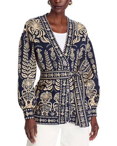 Farm Rio Ainika Tropical Splendor Belted Cardigan In Anika Tropical
