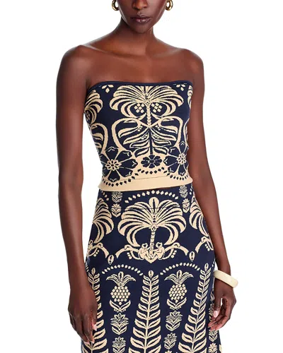 Farm Rio Ainika Tropical Splendor Knit Tube Top In Anika Tropical