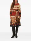 Farm Rio Ainka Tiles Belted Dress In Multi