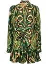 Farm Rio All-over Floral Print Dress In 绿色