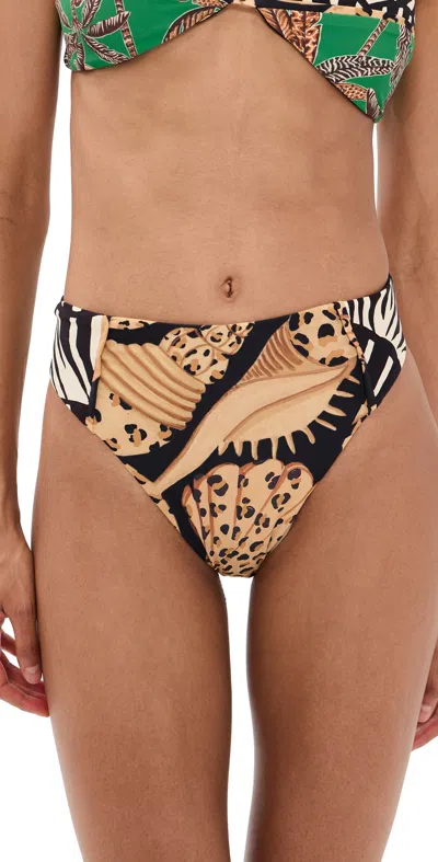 Farm Rio All Over Hot Pants Bikini Bottom Animal In Multi