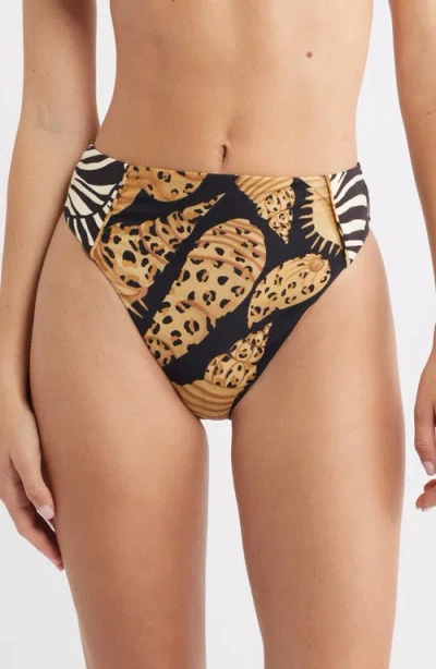 Farm Rio All Over Hot Pants Bikini Bottoms In Black