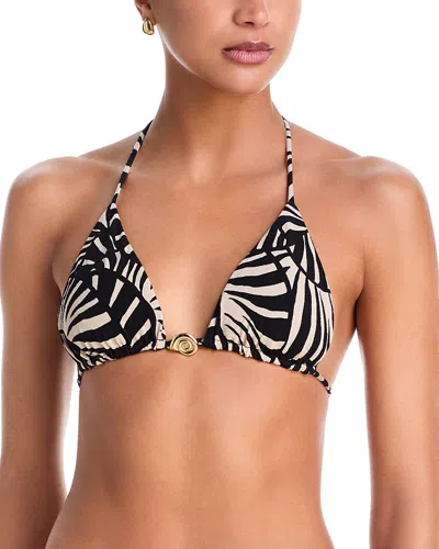 Farm Rio Allover Print Bikini Top In Black