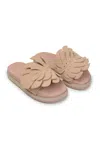 Farm Rio Almond Monstera Anatomic Slide Sandal In Almond