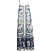 Farm Rio Ana Tapestry Linen Blend Sundress In Off-white