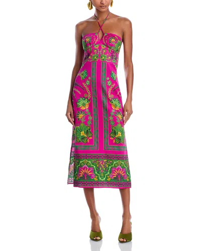 Farm Rio Ana Tapestry Midi Dress In Ana Tapestry Pink