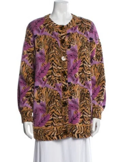 Pre-owned Farm Rio Animal Print Crew Neck Sweater In Multi