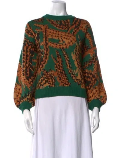 Pre-owned Farm Rio Animal Print Crew Neck Sweater In Multicolor