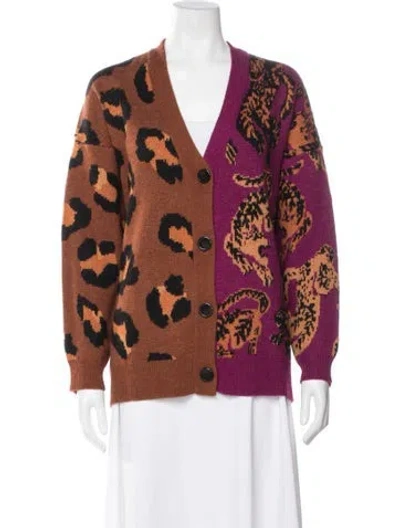 Pre-owned Farm Rio Animal Print Jacket In Brown
