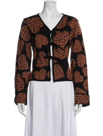 Pre-owned Farm Rio Animal Print Jacket In Multicolor