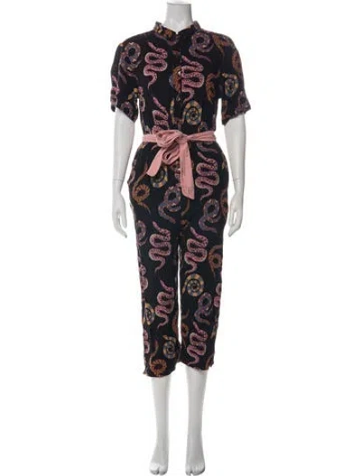 Pre-owned Farm Rio Animal Print Jumpsuit In Multi