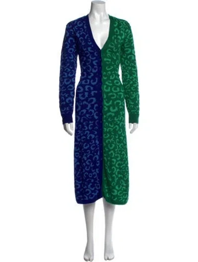 Pre-owned Farm Rio Animal Print Long Dress In Multi